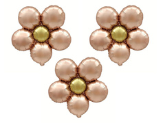 Fólialufi Virág arany rózsaszín - 40 cm - 3 db.