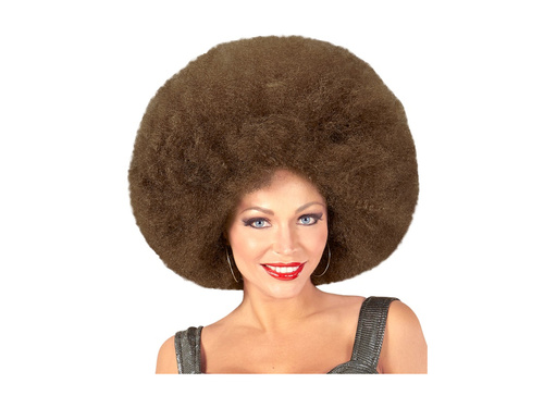 Nagy barna afro paróka, kiváló minőségű