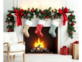 Piros karácsonyi zokni rénszarvassal - 49 cm - 1 db.