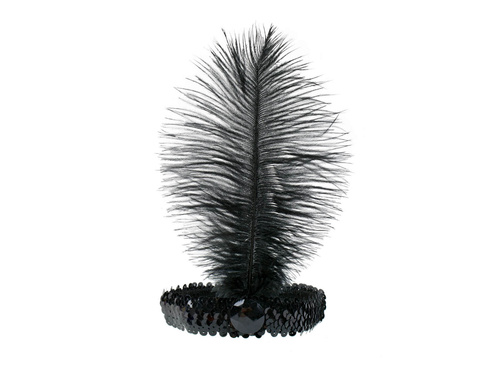 Retro tollas fejpánt fekete - 1 db.