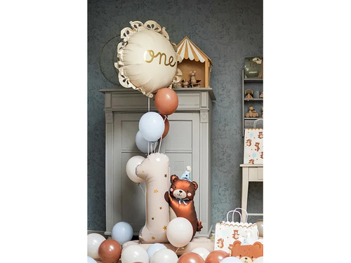 Álló fólialufi 1-es számú lufi mackóval - 81 cm - 1 db.