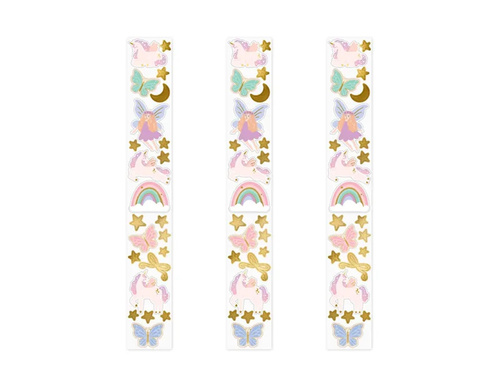 Egyszarvú és pillangó matricák - 3 buborékcsomagolás