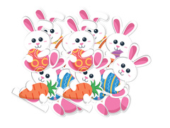 Papír dekorációs nyulak - 12 db.