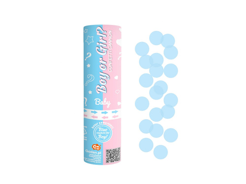 Fiú vagy lány lövőcső? kék konfettivel - 15 cm - 1 db.