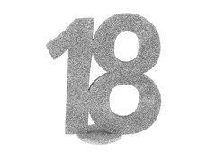 Asztali dekoráció ezüst 18. születésnapi party - 1 db.