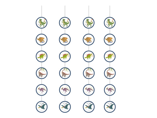 Akasztós dekoráció Dinoszauruszok - 130 cm - 4 db.