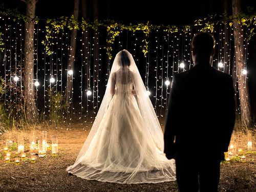 Fehér LED dekorációs lámpák - 10 m