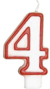 Számgyertyák piros szegéllyel - 40 - negyven - 2 db.