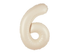 Fólialufi krémszínű lufi 6-os szám - 100 cm - 1 db.