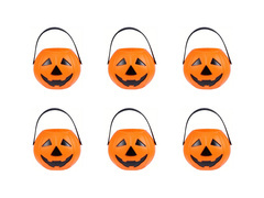 Halloween tök vödör - 7 cm - 6 db.