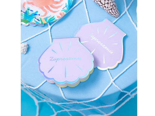 Óceán kagyló születésnapi meghívó - 6 db.