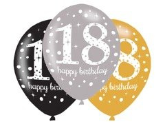 Nyomtatott lufi "18" - 28 cm - 6 db.