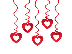 Áttört szívek Valentin-napra - 85 cm - 5 db.