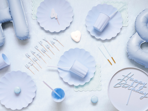 Kék papírszalvéta fodros - 33 cm - 12 db.