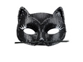 Fekete macska farsangi maszk flitterekkel - 1 db.