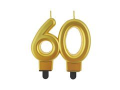 Arany fém 60. évfordulós gyertya - 1 db.