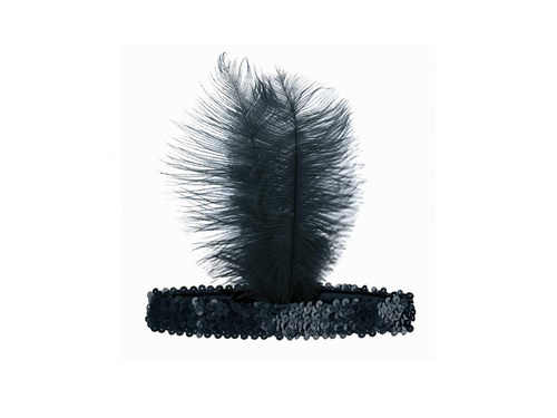 Retro tollas fejpánt fekete - 1 db.