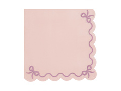 Rózsaszín papírszalvéta fodros - 33 cm - 12 db.