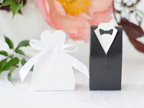 Esküvői vendégdobozok - frakk - 10 db.