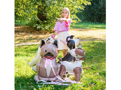 Fólialufi álló bulldog kutya - 60x98 cm - 1 db.