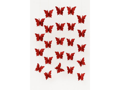 Akasztós dekoráció Pillangók piros 3D - 3 m - 1 db.