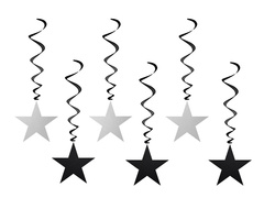 Akasztós dekorációs malac csillagok - 6 db.