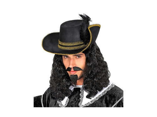 Muskétás paróka bajusszal és kecskeszakállal