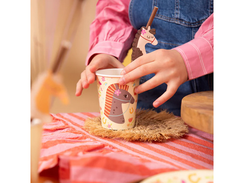 Születésnapi szívószálak lovak - 19,5 cm - 6 db.