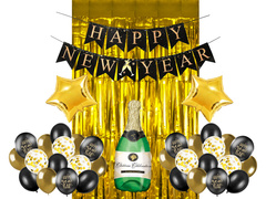 Arany szilveszteri dekorációs készlet - 37 elem