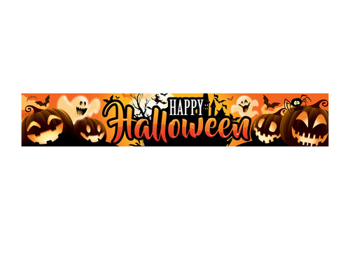 Boldog halloweent szövet banner - 290 cm x 50 cm - 1 db.