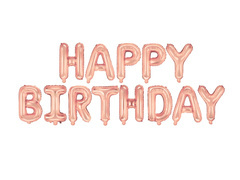 Boldog születésnapot fólia léggömb - rózsa arany