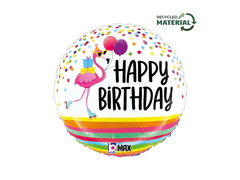 Születésnapi Flamingó fólialufi - 35 cm - 1 db.