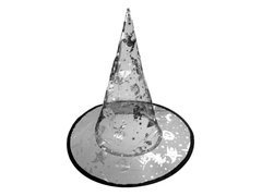 Halloween ezüst boszorkánysapka - 1 db.
