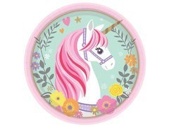 Magic Unicorn születésnapi papírtányér - 18 cm - 8 db.