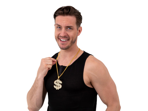 Dollár nyaklánc cirkonokkal - 1 db.