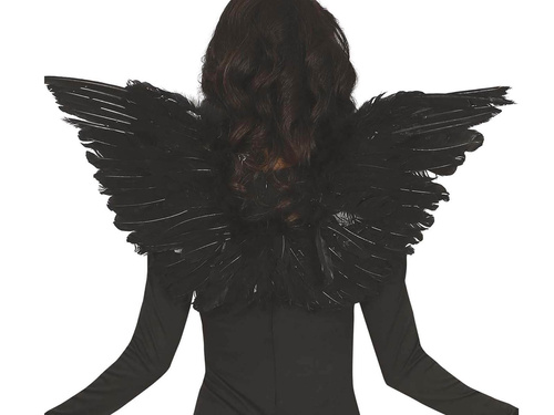 Fekete angyalszárnyak tollakkal - 62 cm - 1 db.