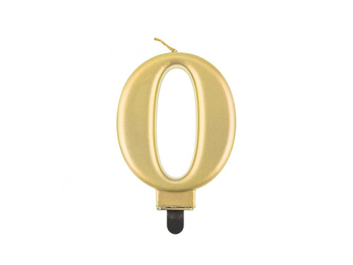 Arany fém számgyertya - 0 - nulla