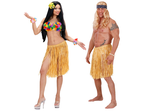 Hawaii rövid szalmaszoknya - 55 cm - 1 db.