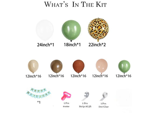 Szafari girland lufi készlet - 84 db.