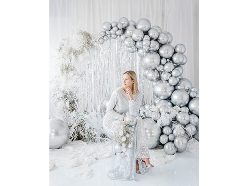 Óriás léggömb 60 cm átmérőjű - Fényes ezüst színű