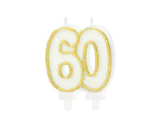 Arany csillogó hatpennys gyertya - 8,5 cm - 1 db.