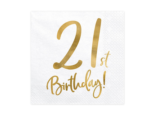 21-es születésnapi szalvéta - 33 cm - 20 db.