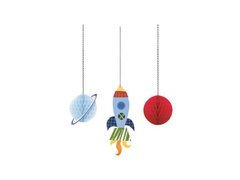 Kozmosz születésnapi függő dekoráció - 3 db.