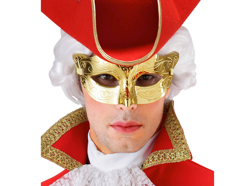 Farsangi arany fém maszk - 1 db.