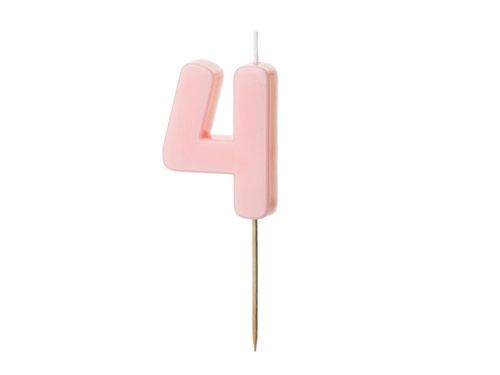 Négyes számú világos rózsaszín gyertya - 4 - 1 db.