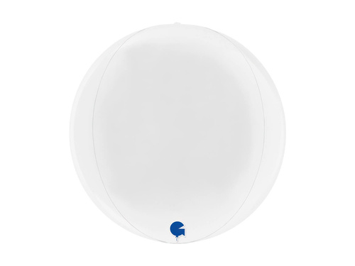 Fólia léggömb fehér 4D - 15" - 1 db.