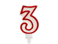 Számgyertya piros szegéllyel három - 3
