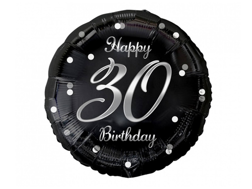 Fólialufi harmincadik születésnapra, ezüst nyomattal - 45 cm - 1 db.