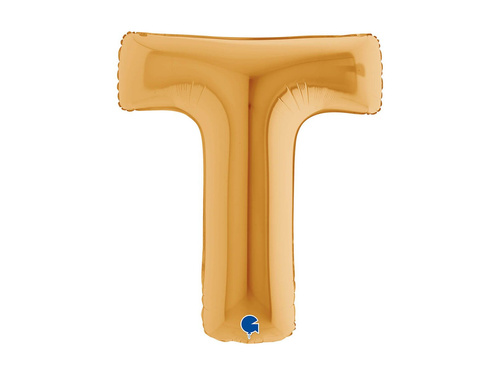 Fólia lufi T betű arany - 40" - 1 db.
