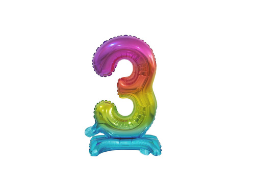 Álló fólialufi 3 szivárványos lufi - 38 cm